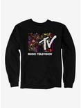 MTV Paint Splatter Logo Sweatshirt, BLACK, hi-res
