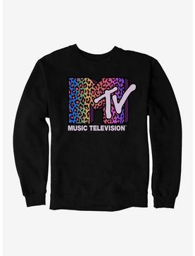 Plus Size MTV Rainbow Cheetah Logo Sweatshirt, , hi-res
