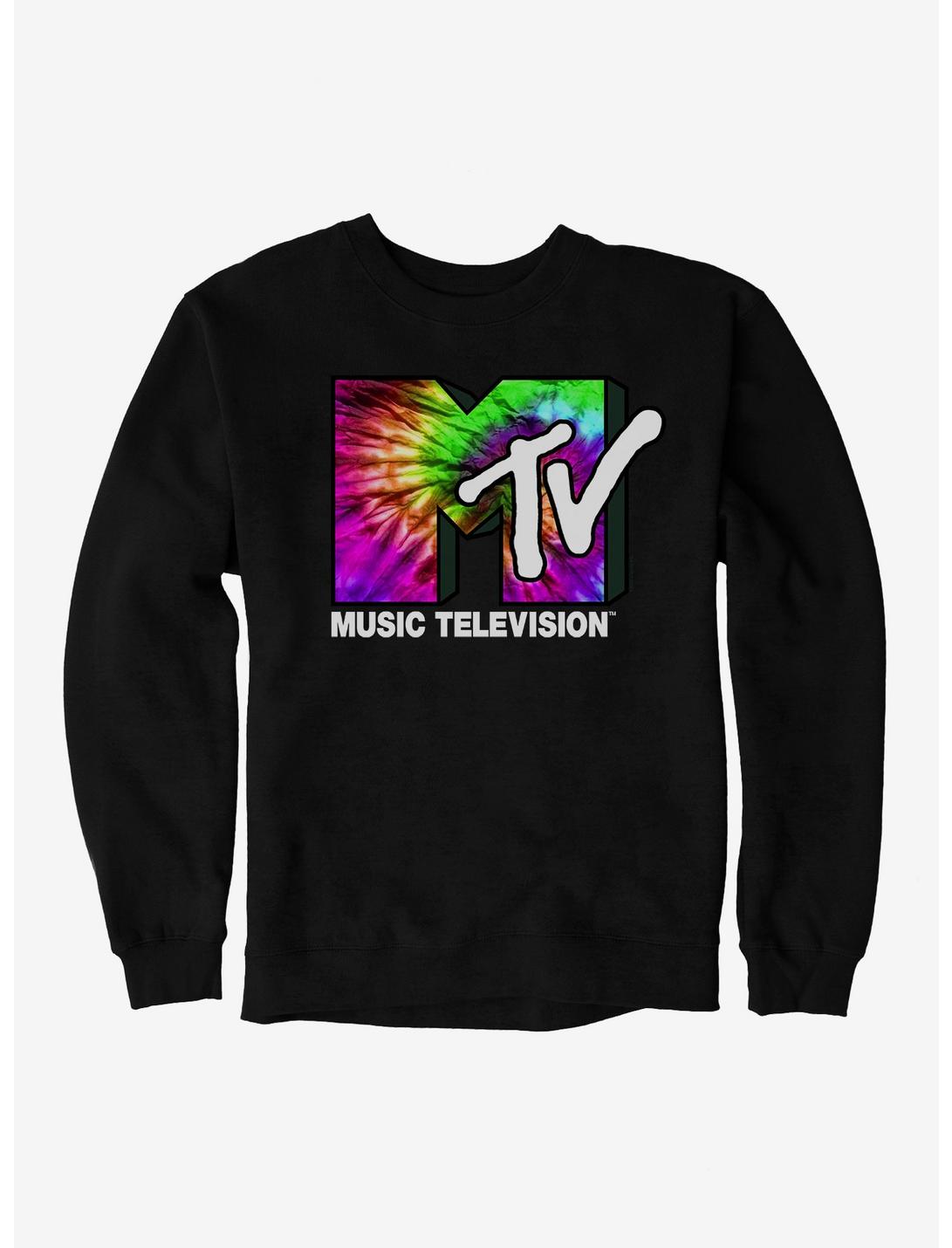 MTV Tie Dye Logo Sweatshirt, BLACK, hi-res