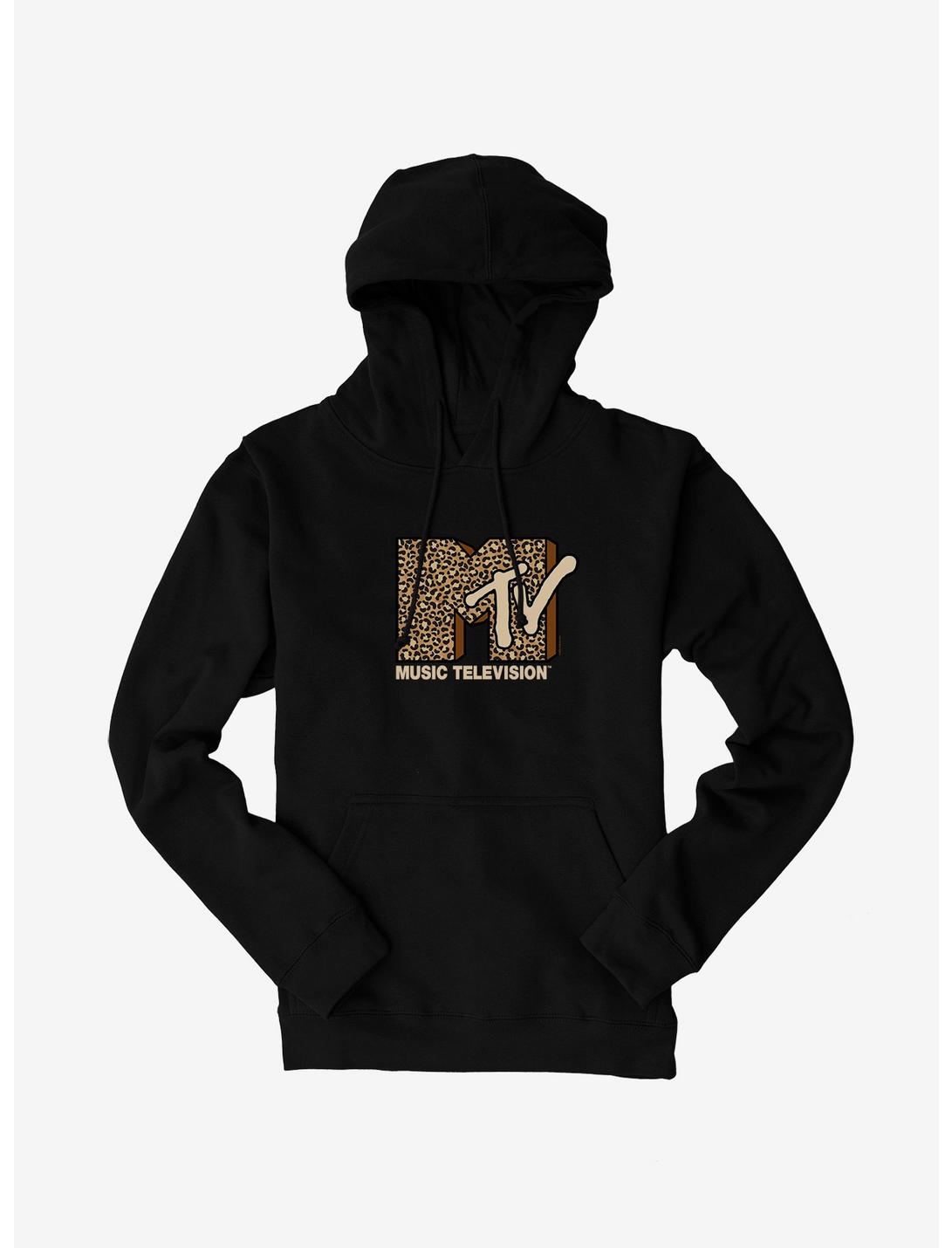 MTV Leopard Logo Hoodie, BLACK, hi-res