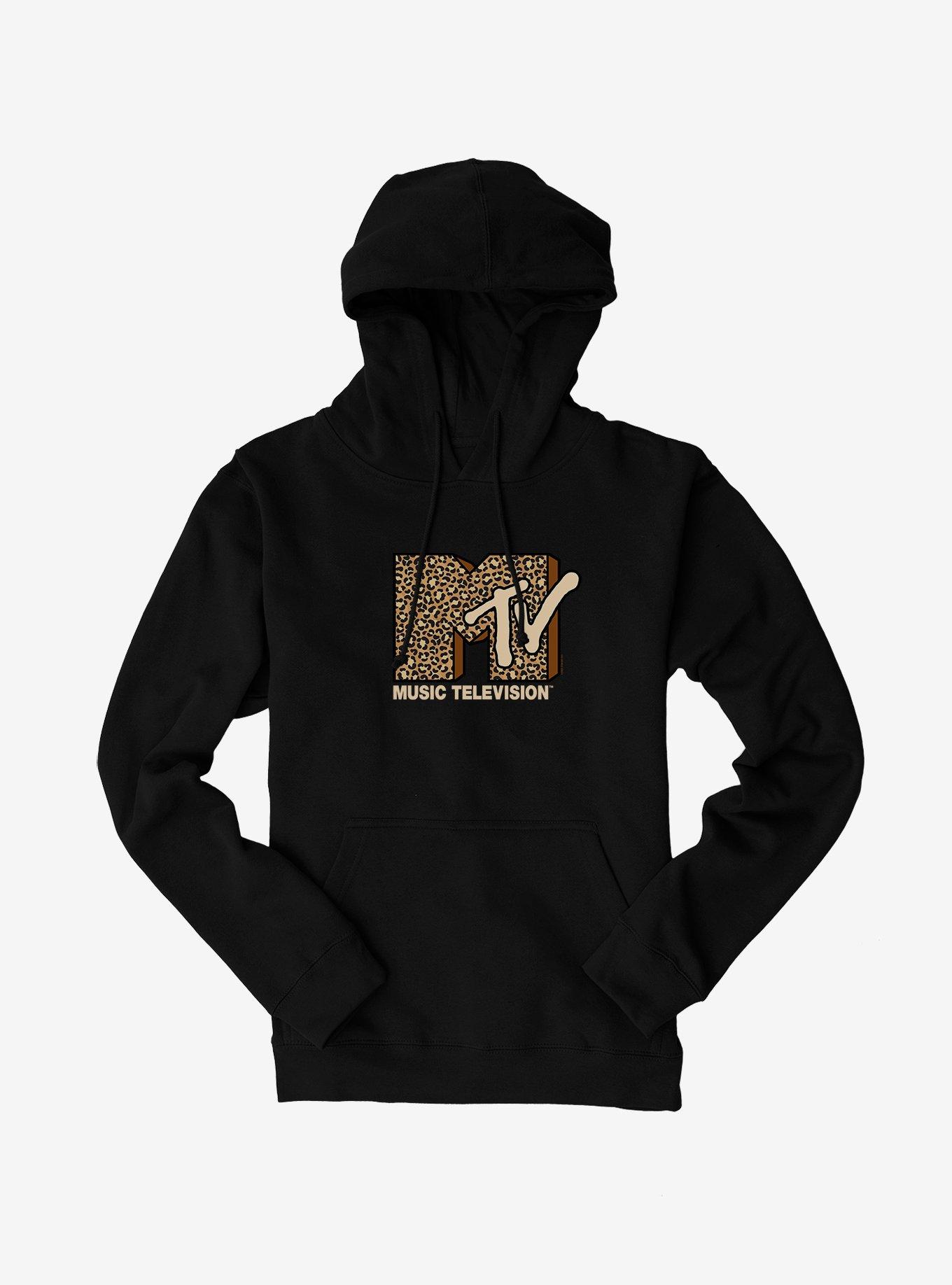 MTV Leopard Logo Hoodie, BLACK, hi-res