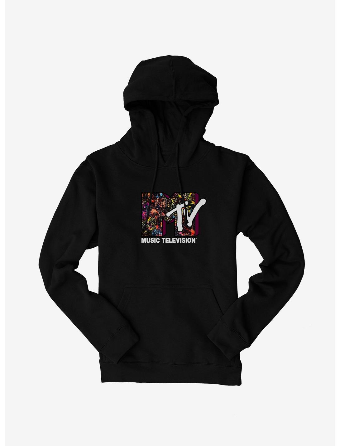 MTV Paint Splatter Logo Hoodie, BLACK, hi-res