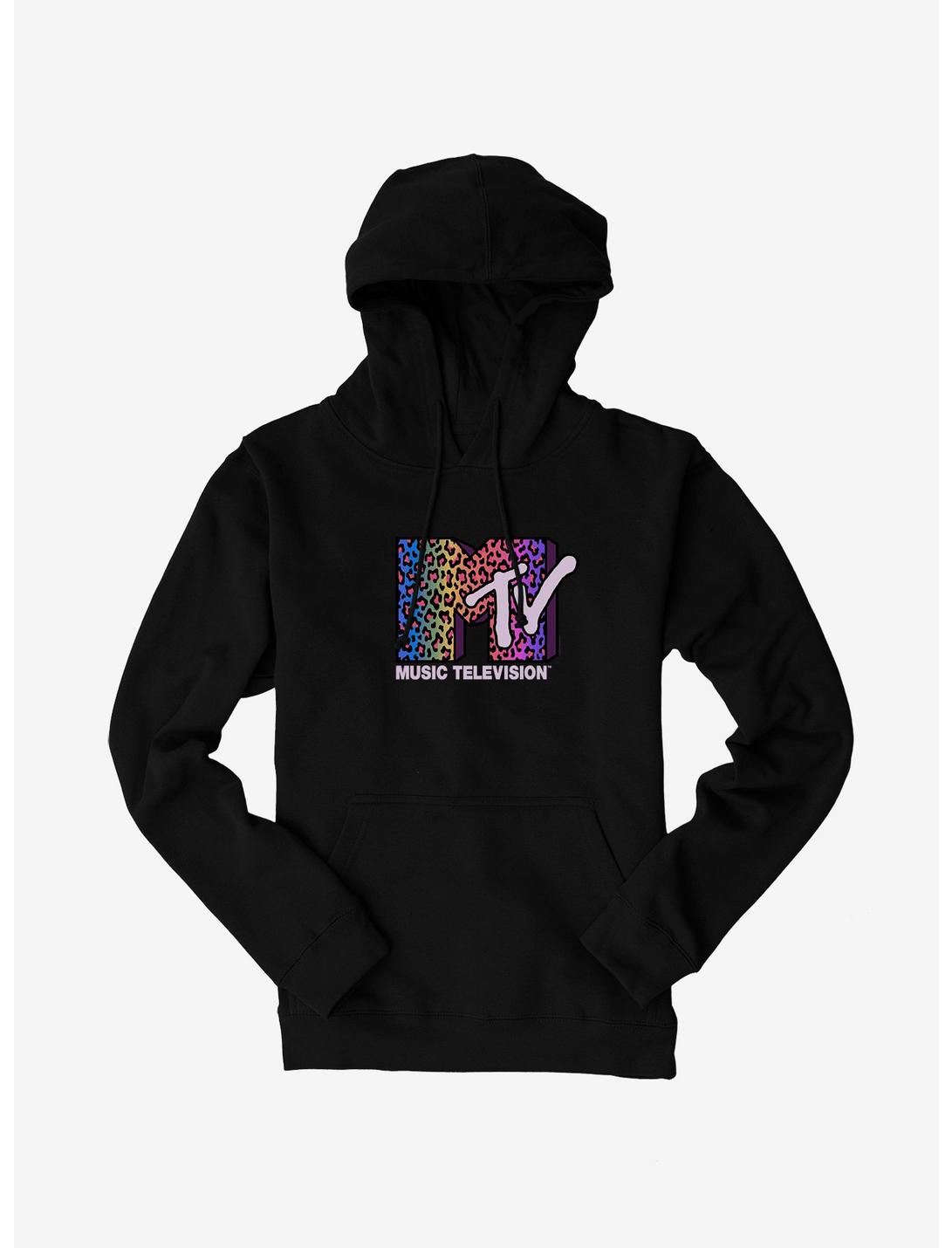 MTV Rainbow Cheetah Logo Hoodie, BLACK, hi-res
