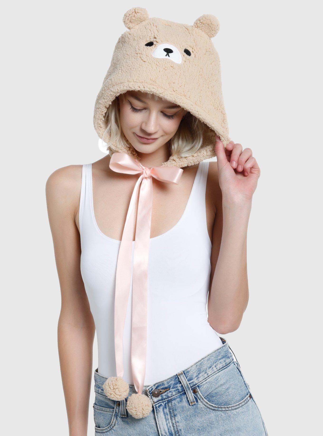 Sherpa Teddy Bear Hood, , hi-res