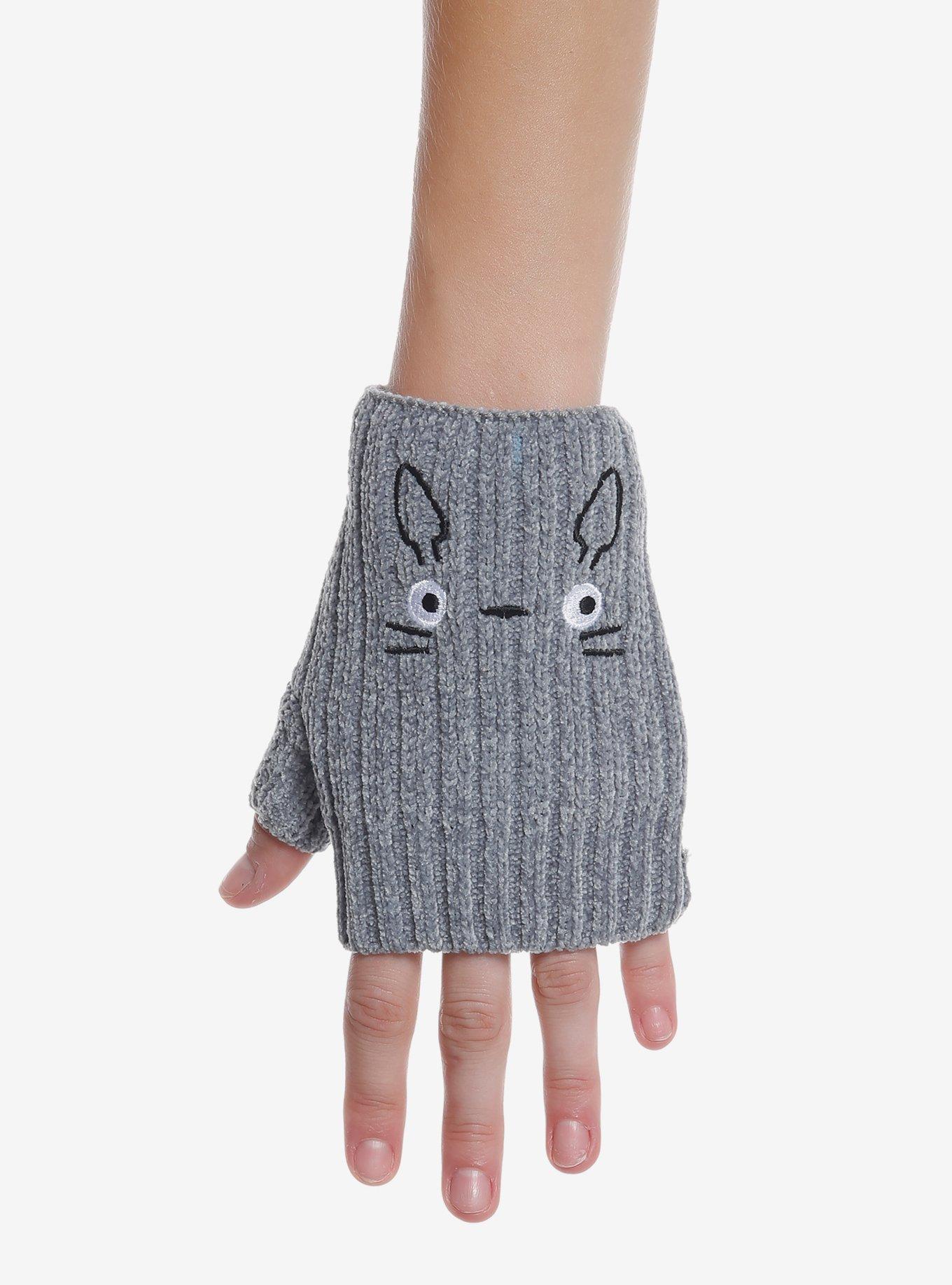 Studio Ghibli My Neighbor Totoro Face Knit Fingerless Gloves, , hi-res
