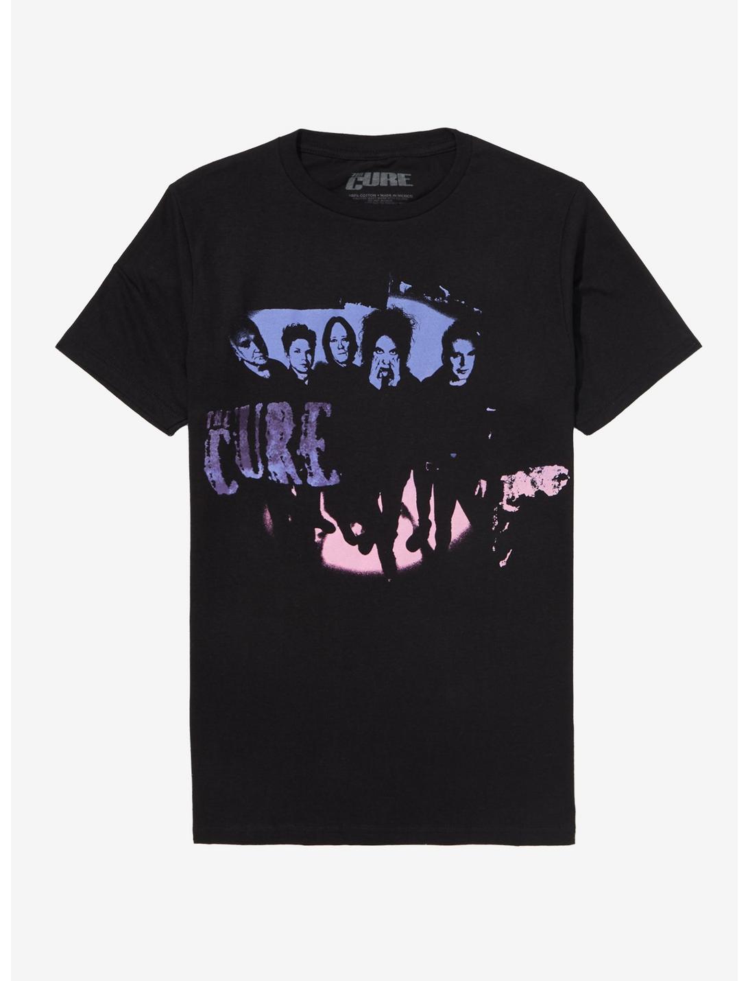 The Cure Group Photo Boyfriend Fit Girls T-Shirt, BLACK, hi-res