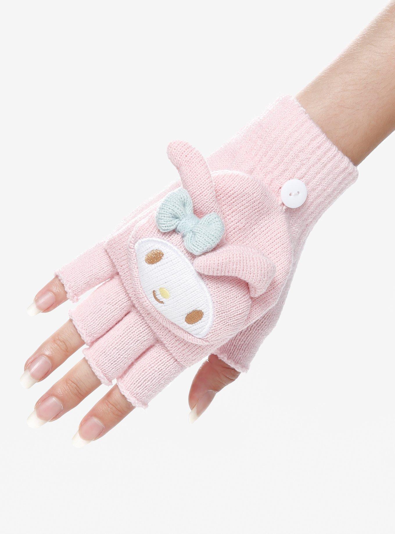 My Melody Plush Head Convertible Gloves, , hi-res