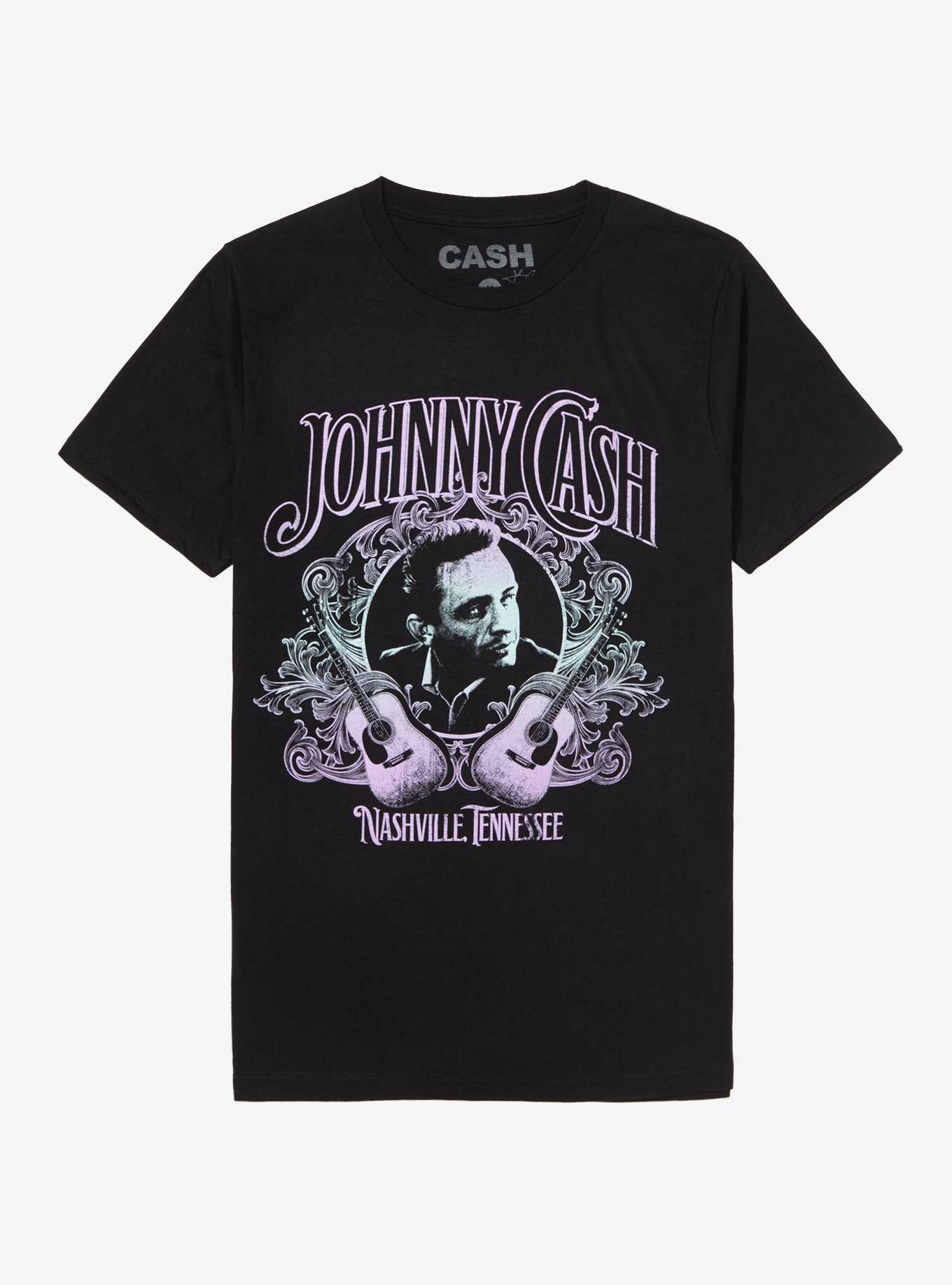 Johnny Cash Nashville Portrait Boyfriend Fit Girls T-Shirt, , hi-res