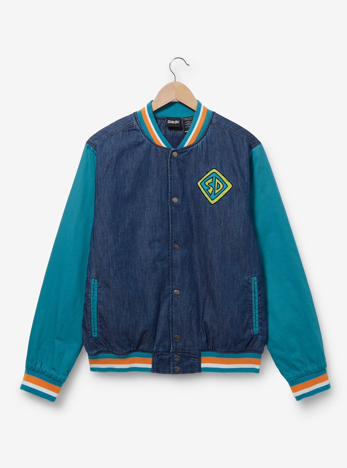 Scooby-Doo Mystery Machine Denim Varsity Jacket, DARK DENIM, hi-res