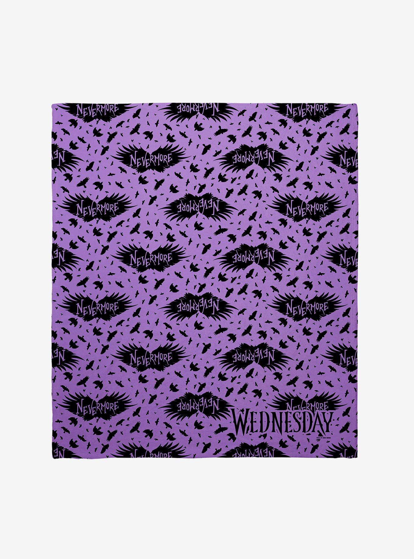 Wednesday Nevermore Raven Throw Blanket, , hi-res