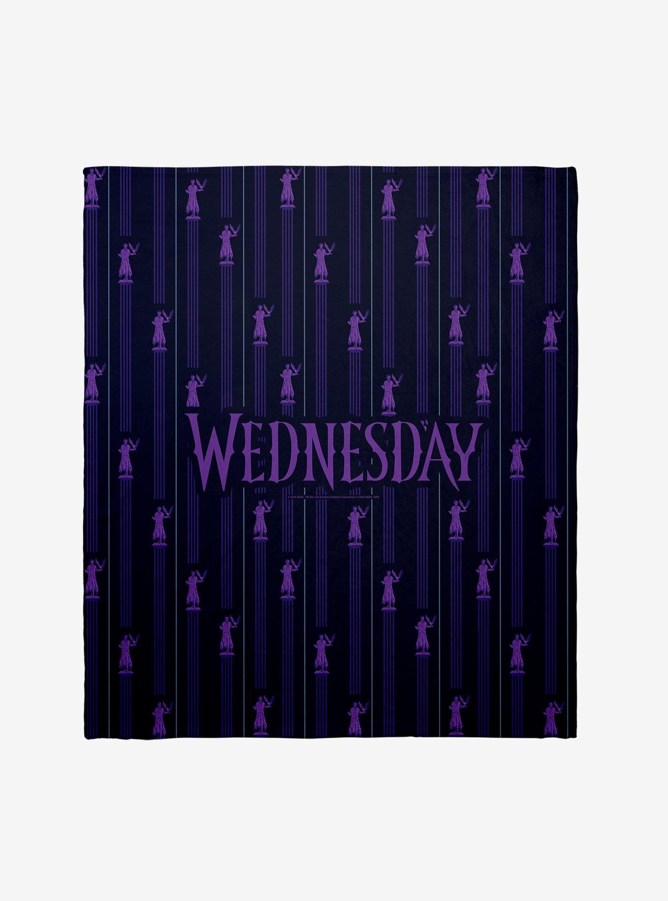 Wednesday Edgar Allen Poe Statue Throw Blanket, , hi-res