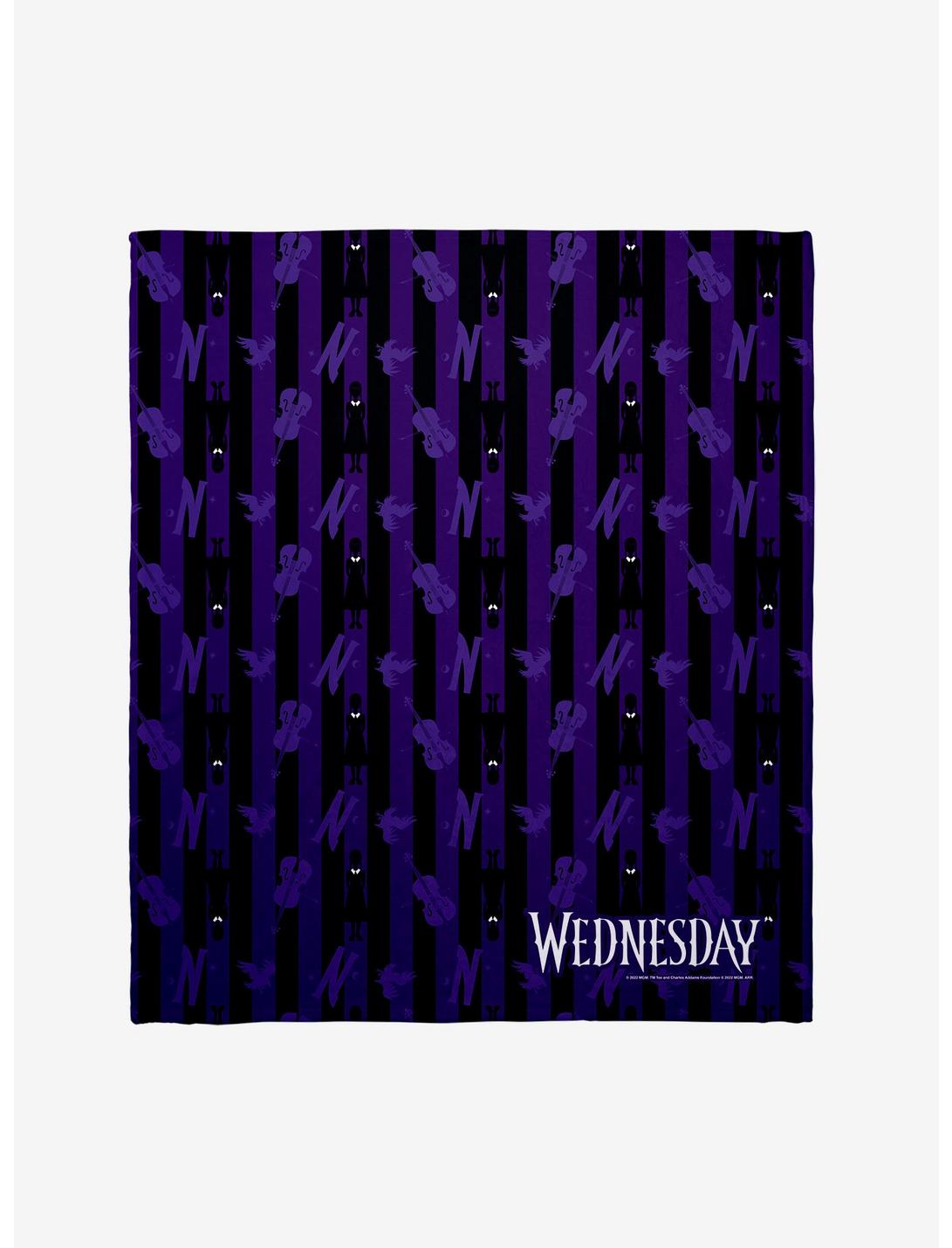 Wednesday Icons Silhouette Throw Blanket, , hi-res