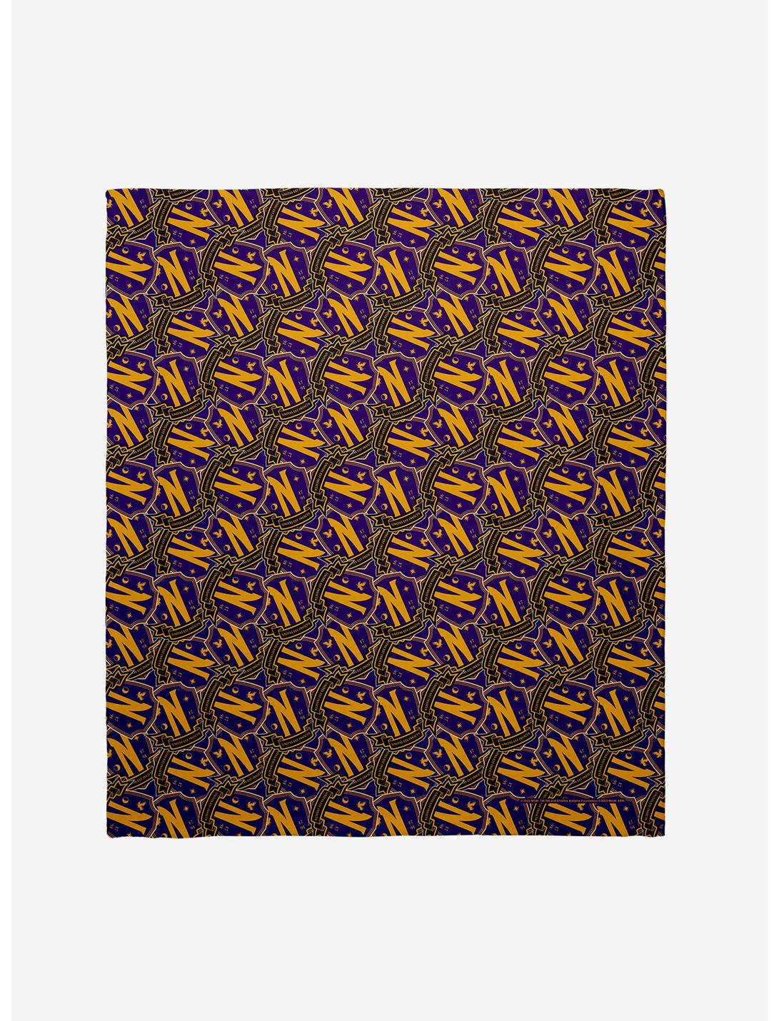 Wednesday Nevermore Academy Repeat Throw Blanket, , hi-res