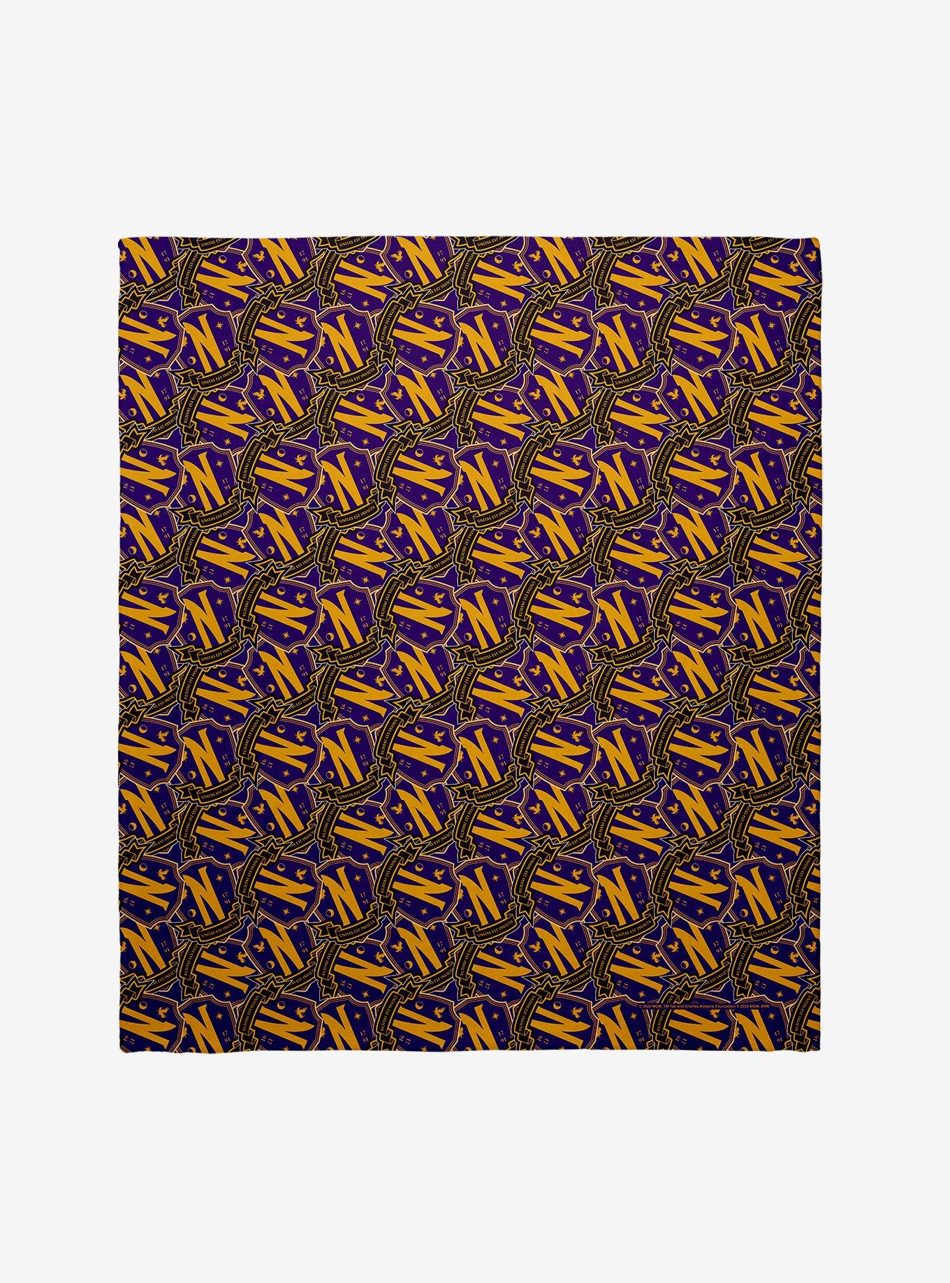 Wednesday Nevermore Academy Repeat Throw Blanket, , hi-res