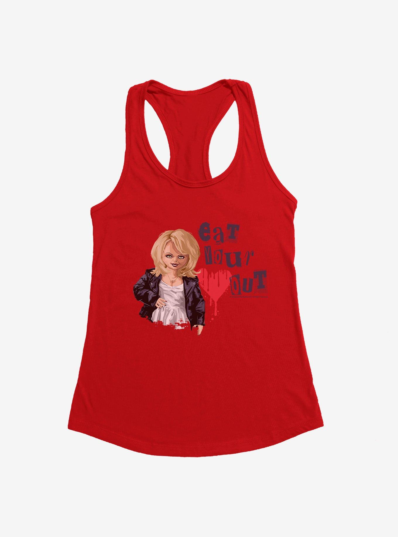 Chucky Eat Your Heart Out Girls Tank, RED, hi-res