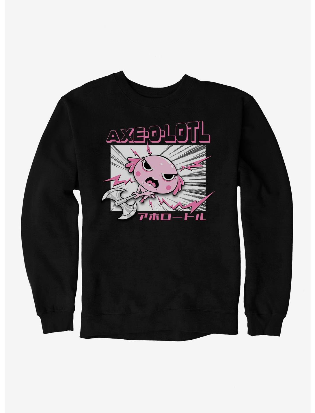 Axolotl Axe-O-Lotl Sweatshirt, BLACK, hi-res