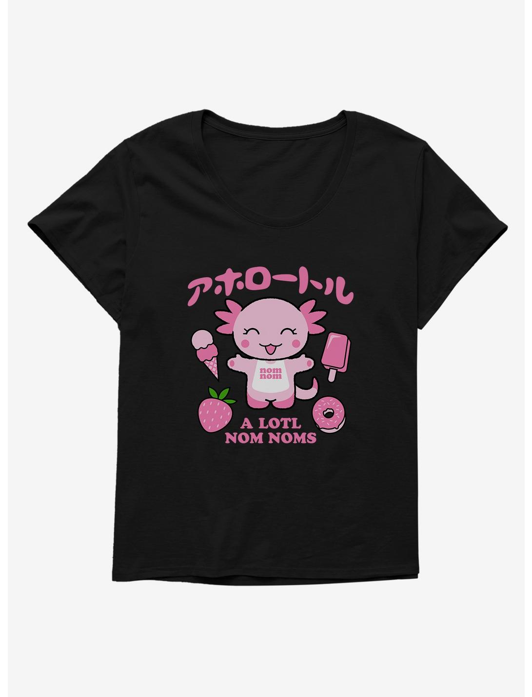 Axolotl A Lotl Nom Noms Womens T-Shirt Plus Size, BLACK, hi-res