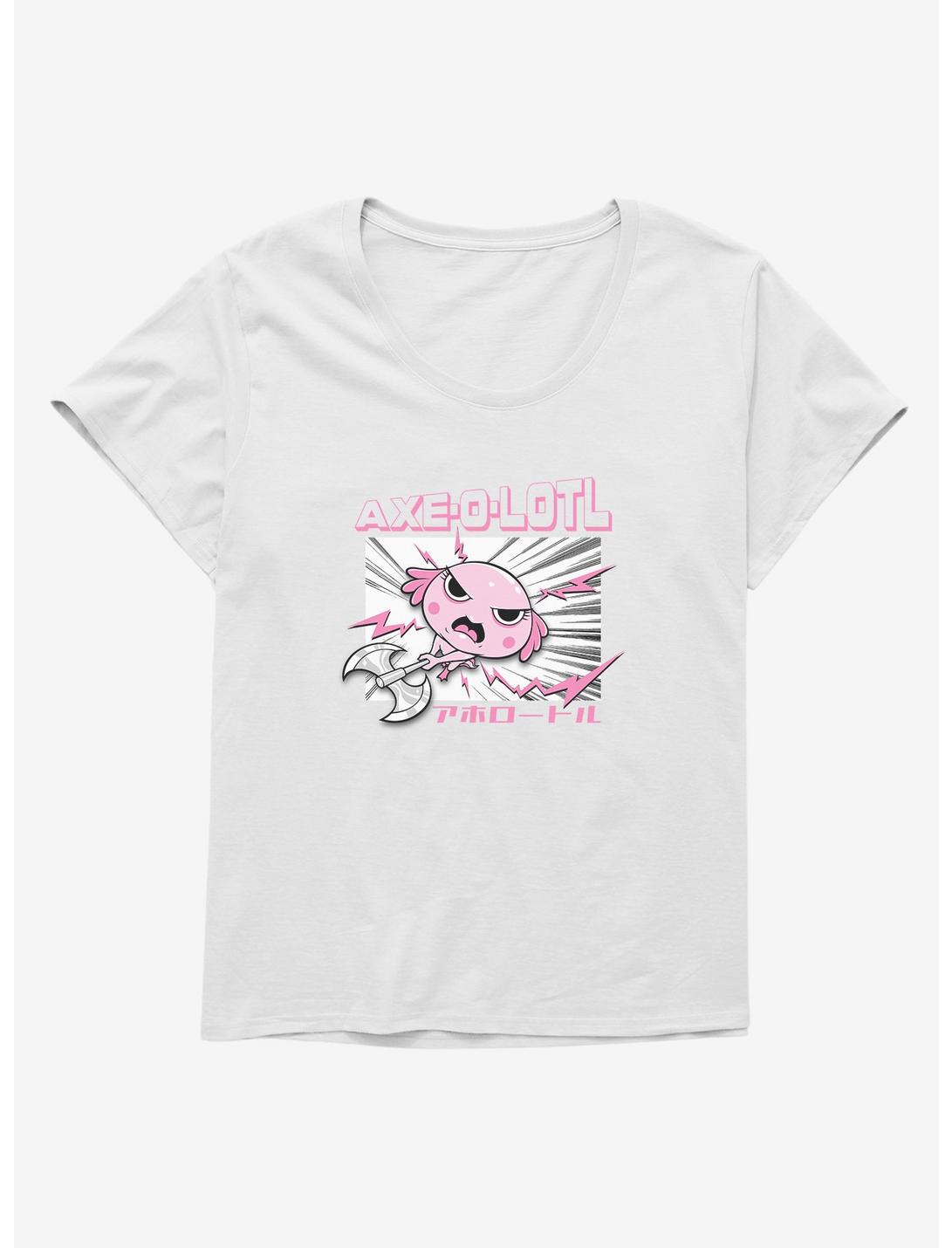 Axolotl Axe-O-Lotl Womens T-Shirt Plus Size, WHITE, hi-res