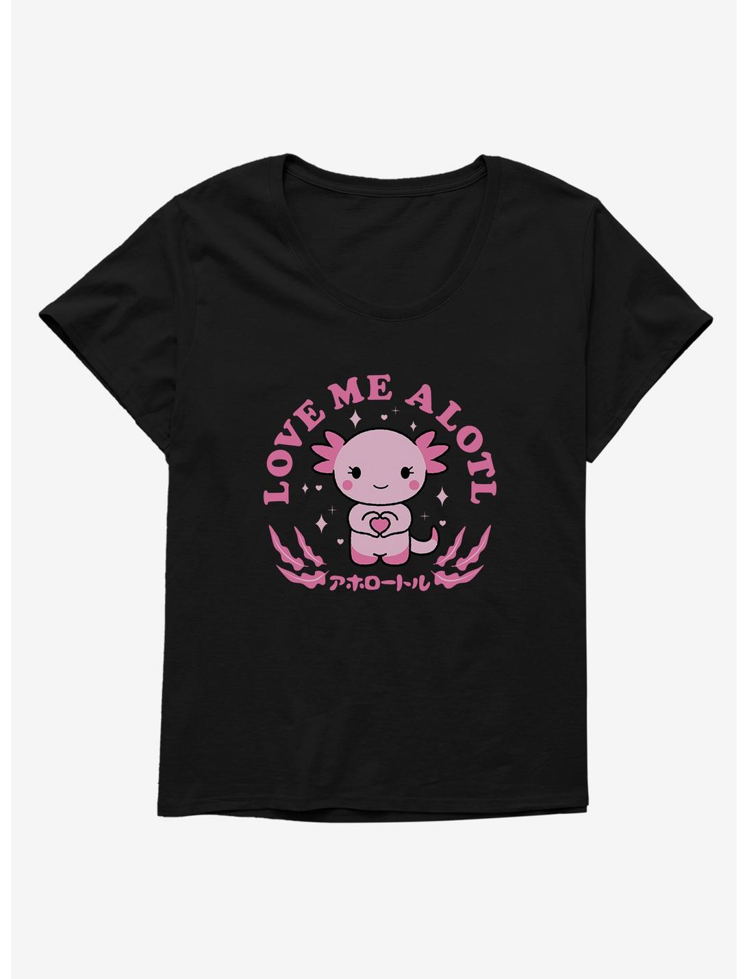 Axolotl Love Me Alotl Womens T-Shirt Plus Size, BLACK, hi-res