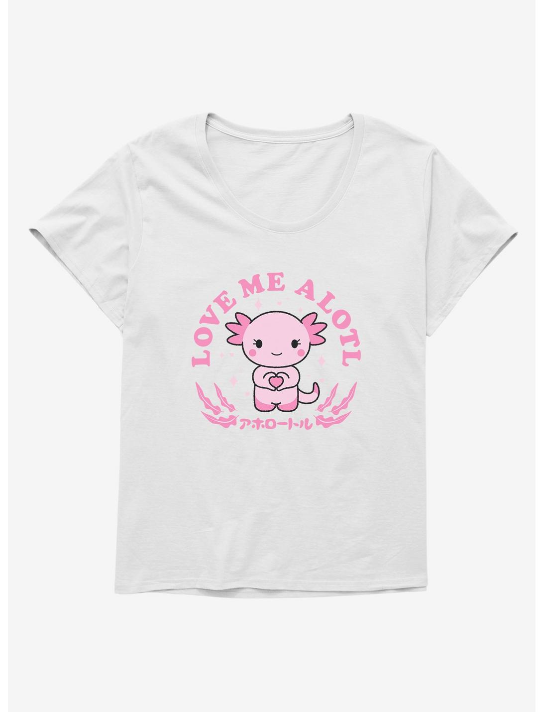 Axolotl Love Me Alotl Womens T-Shirt Plus Size, WHITE, hi-res