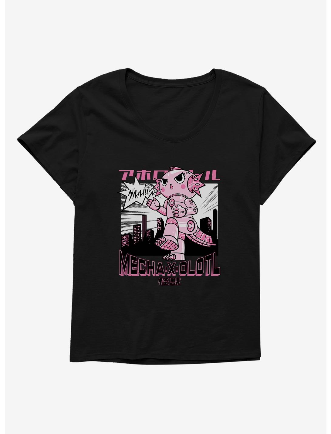 Axolotl Mecha-X-Olotl Womens T-Shirt Plus Size, BLACK, hi-res
