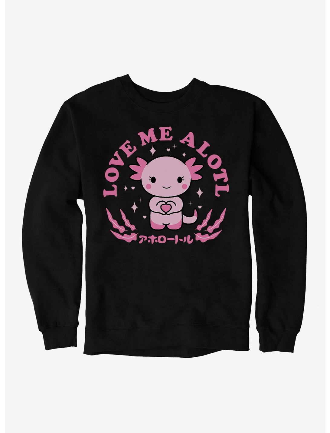 Axolotl Love Me Alotl Sweatshirt, BLACK, hi-res
