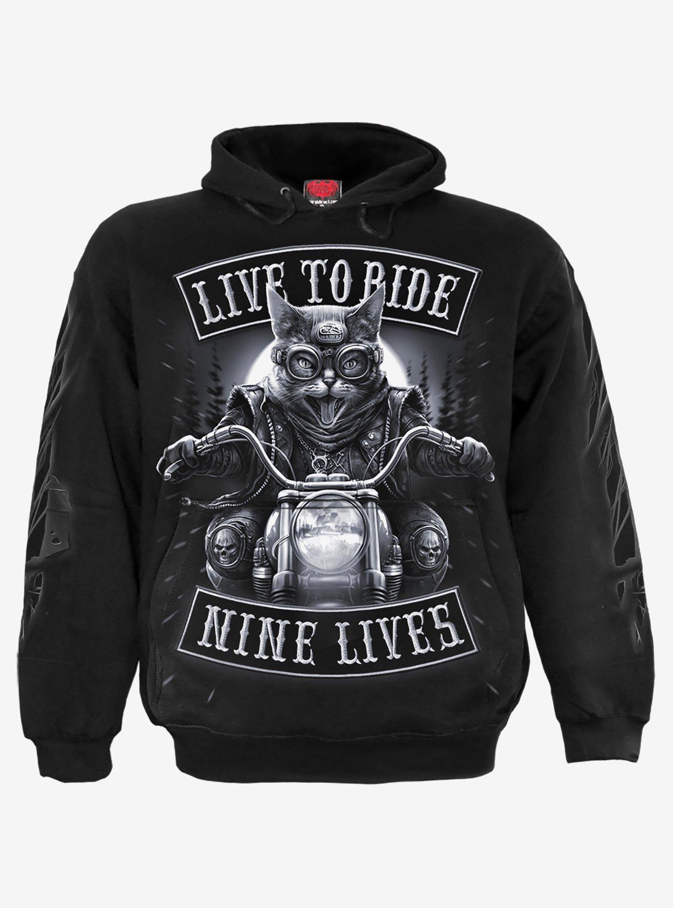 Spiral Nine Lives Hoodie Black, , hi-res