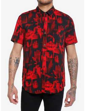 Red X-Ray Woven Button-Up, , hi-res