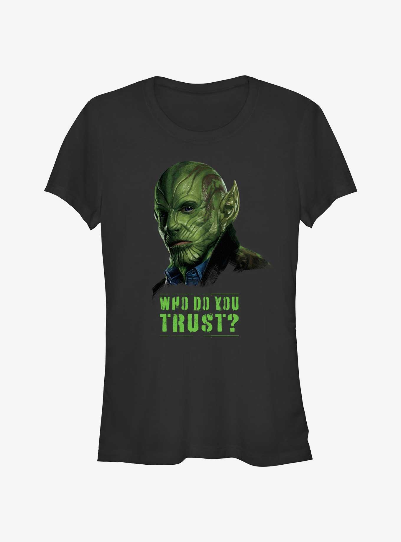 Marvel Secret Invasion Skrull Talos Who Do You Trust Poster Girls T-Shirt, , hi-res