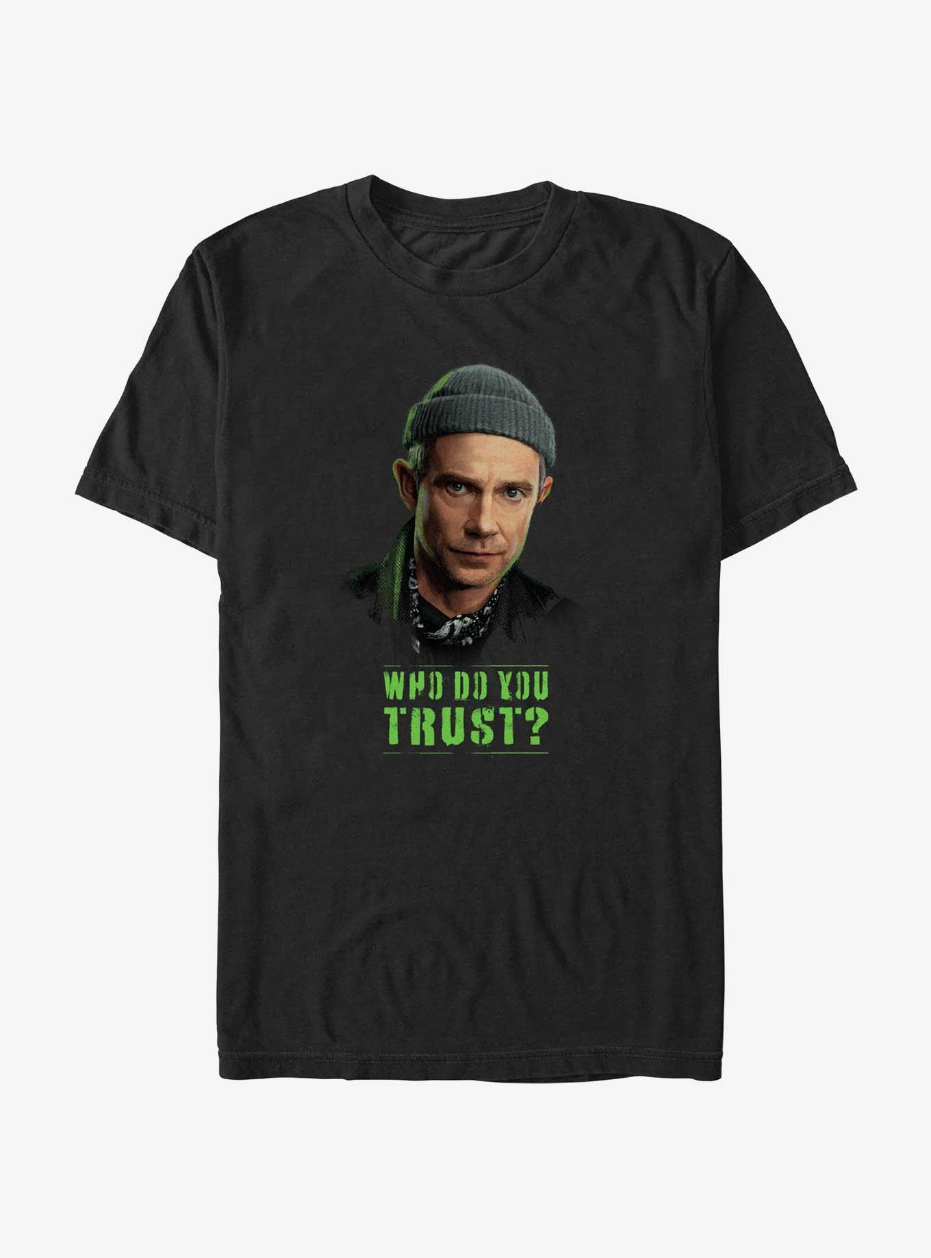 Marvel Secret Invasion Everett Ross Who Do You Trust Poster T-Shirt, BLACK, hi-res