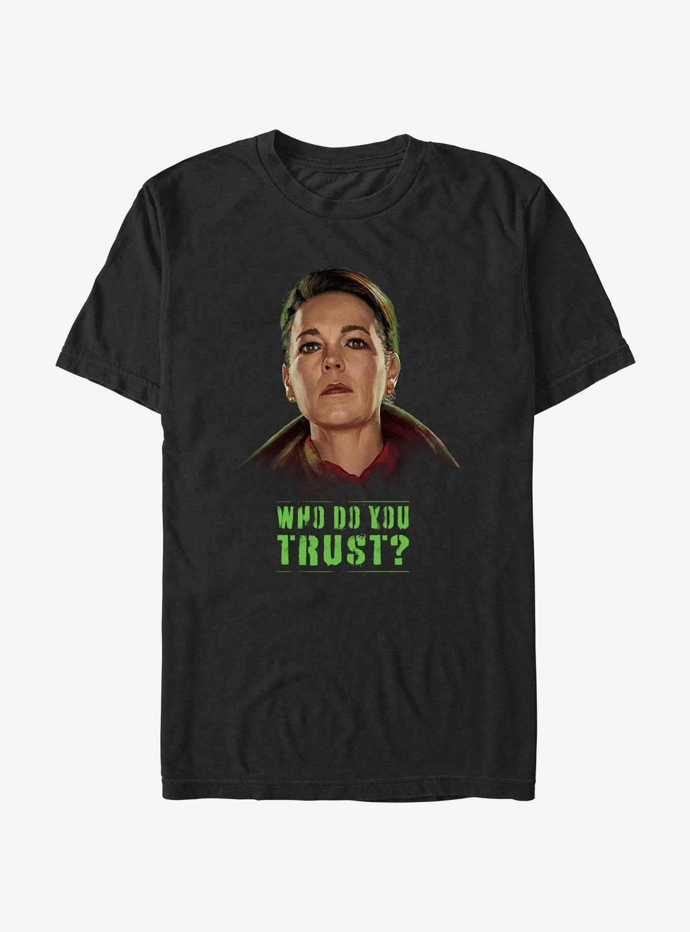 Marvel Secret Invasion Special Agent Sonya Falsworth Who Do You Trust Poster T-Shirt, BLACK, hi-res