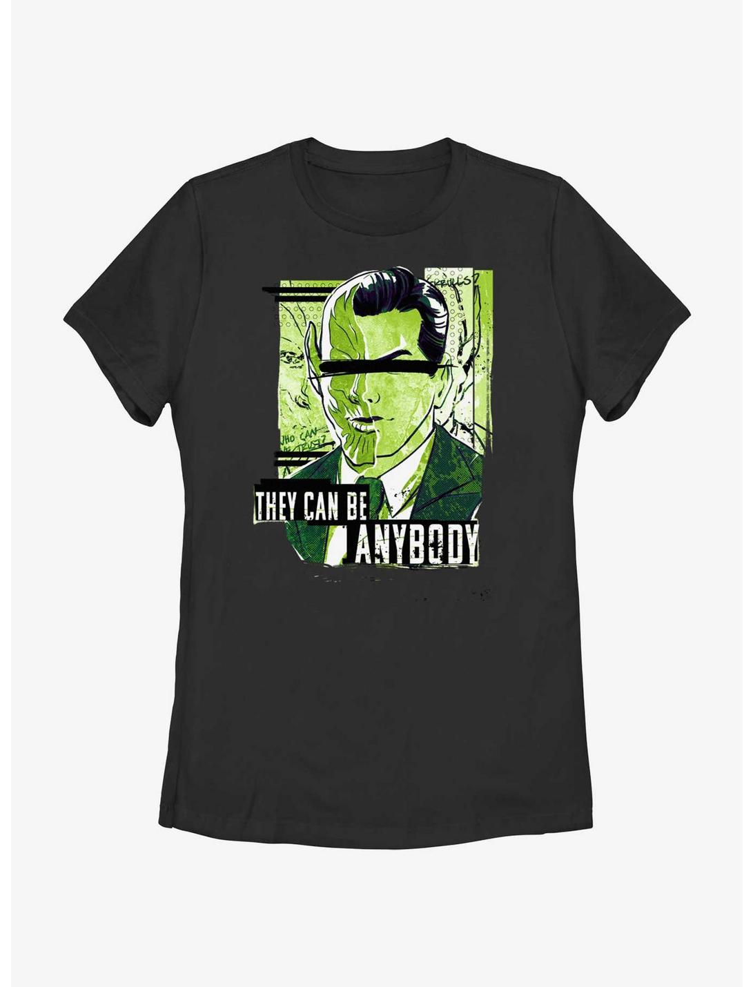 Marvel Secret Invasion They Can Be Anybody Poster Womens T-Shirt, BLACK, hi-res