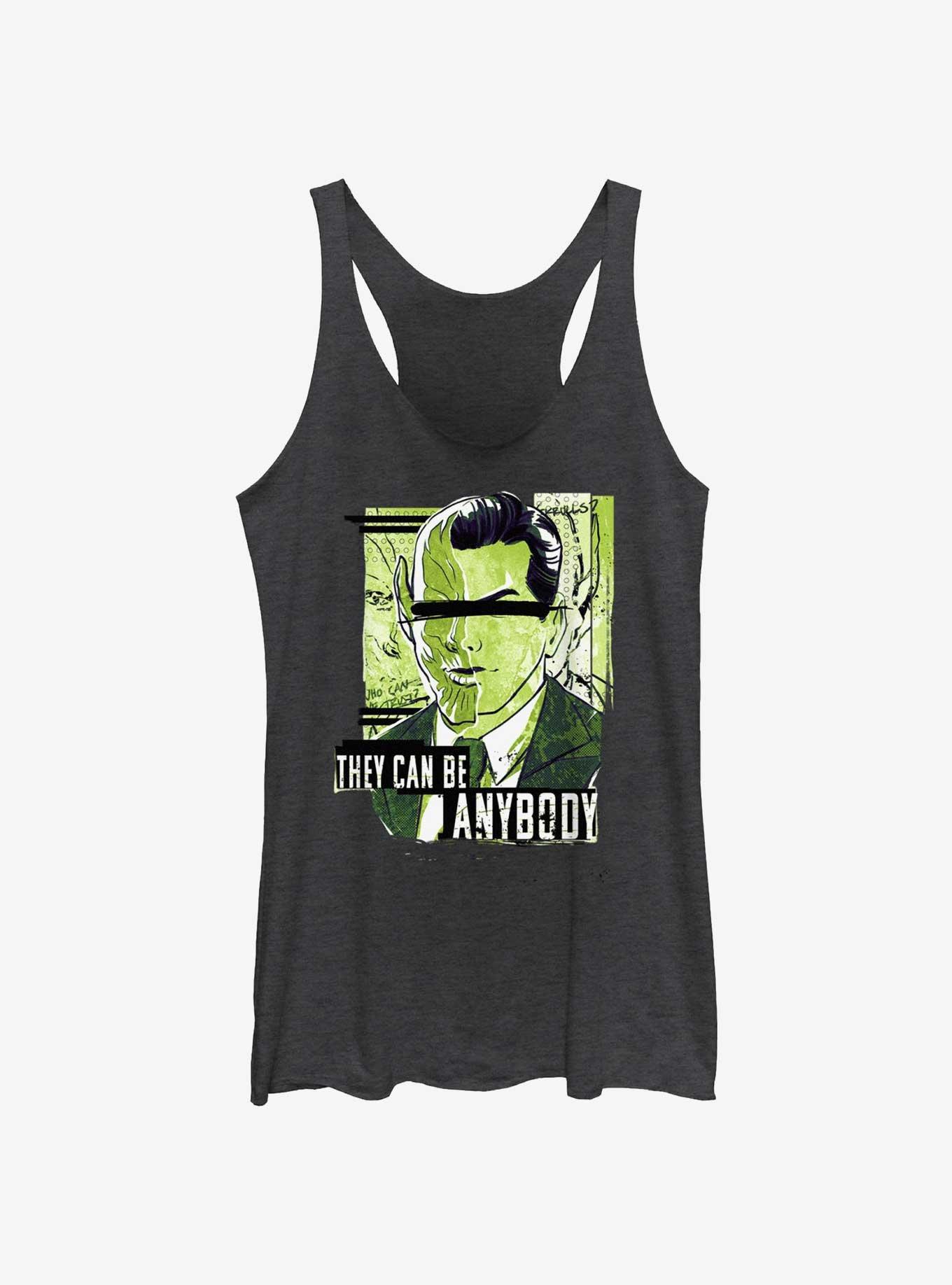 Marvel Secret Invasion They Can Be Anybody Poster Womens Tank Top, BLK HTR, hi-res