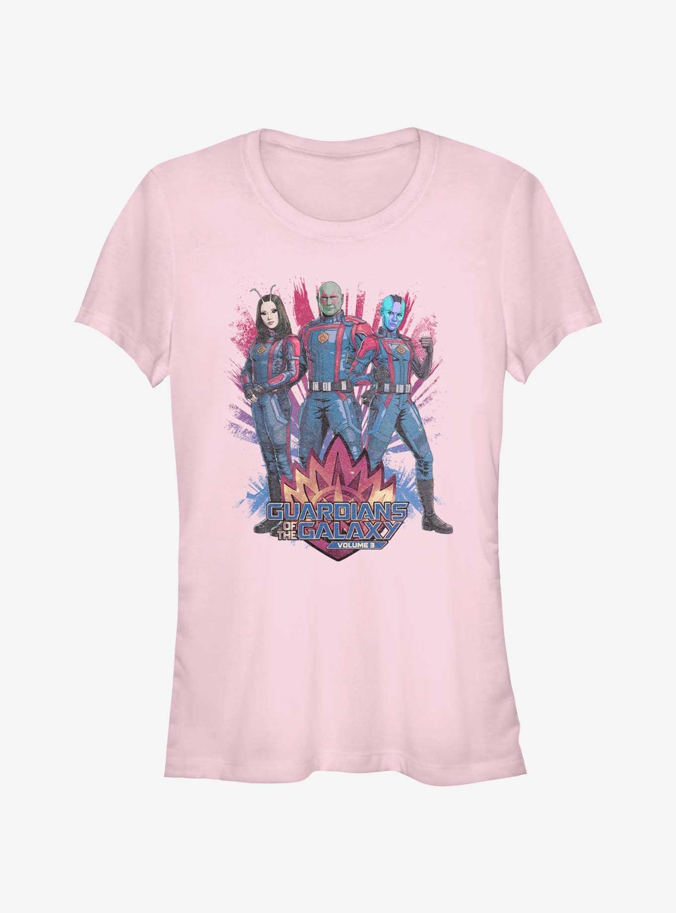 Marvel Guardians of the Galaxy Vol. 3 Mantis Drax & Nebula Girls T-Shirt Hot Topic Web Exclusive, LIGHT PINK, hi-res