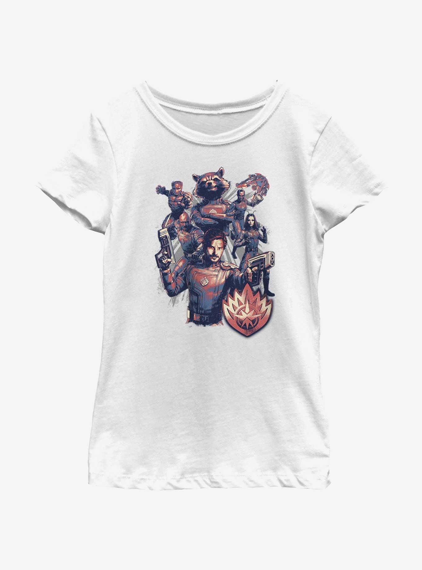 Marvel Guardians of the Galaxy Vol. 3 Armed & Ready To Fight Youth Girls T-Shirt, WHITE, hi-res