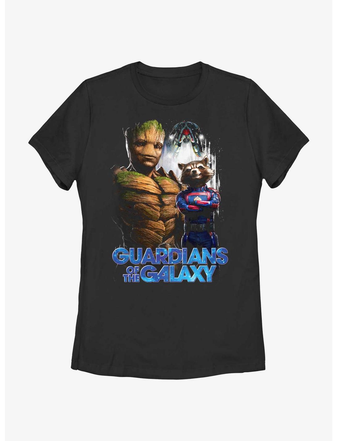 Marvel Guardians of the Galaxy Vol. 3 Duo Team Groot and Rocket Womens T-Shirt, BLACK, hi-res