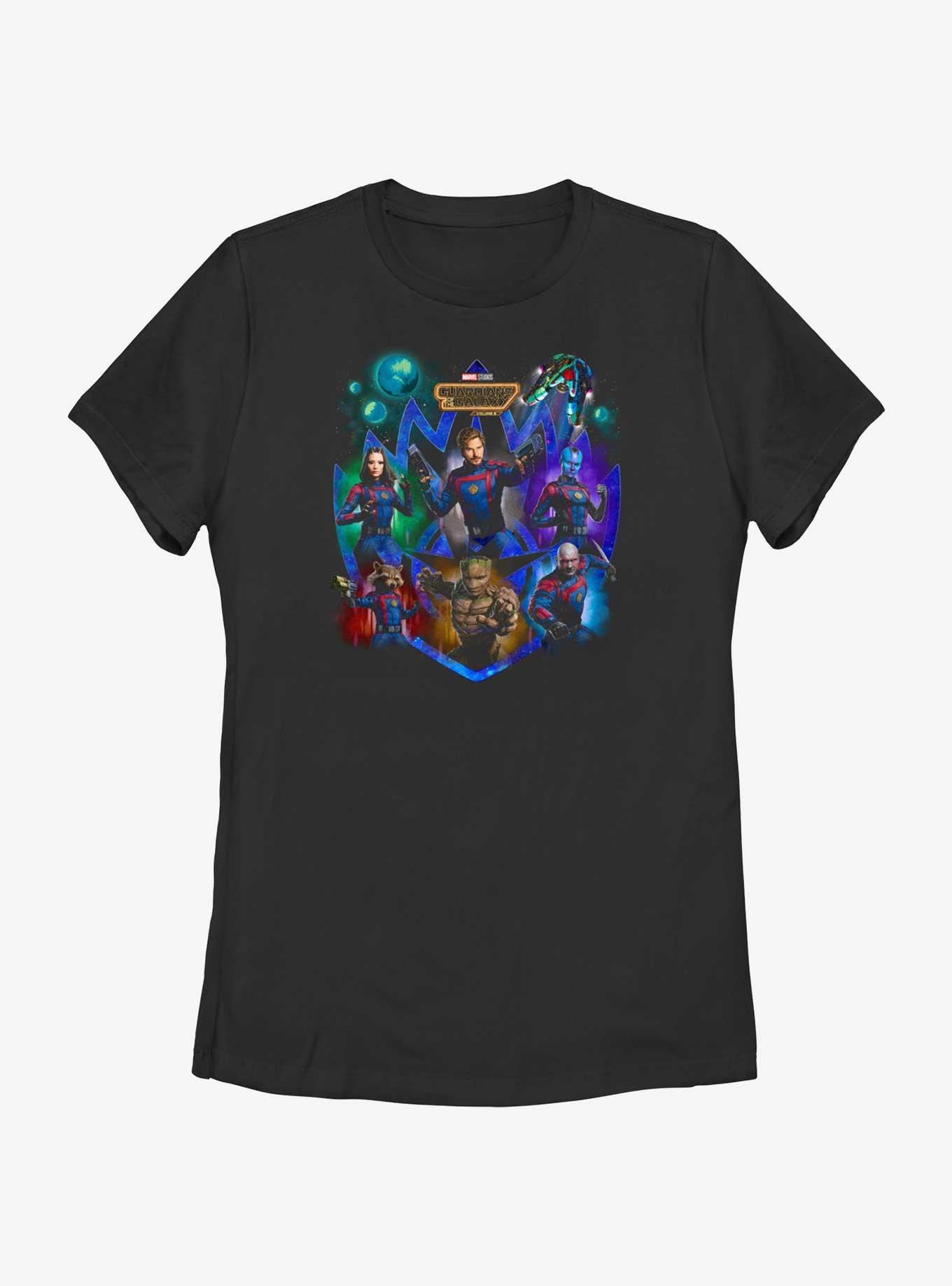 Marvel Guardians of the Galaxy Vol. 3 Galactic Guardians Womens T-Shirt, BLACK, hi-res