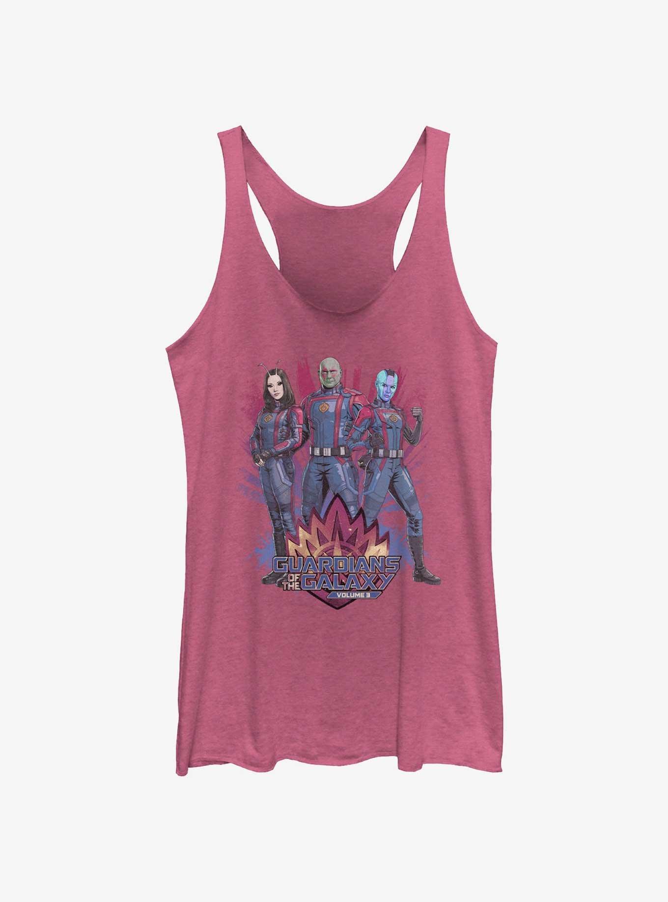 Marvel Guardians of the Galaxy Vol. 3 Mantis Drax & Nebula Womens Tank Top BoxLunch Web Exclusive, PINK HTR, hi-res