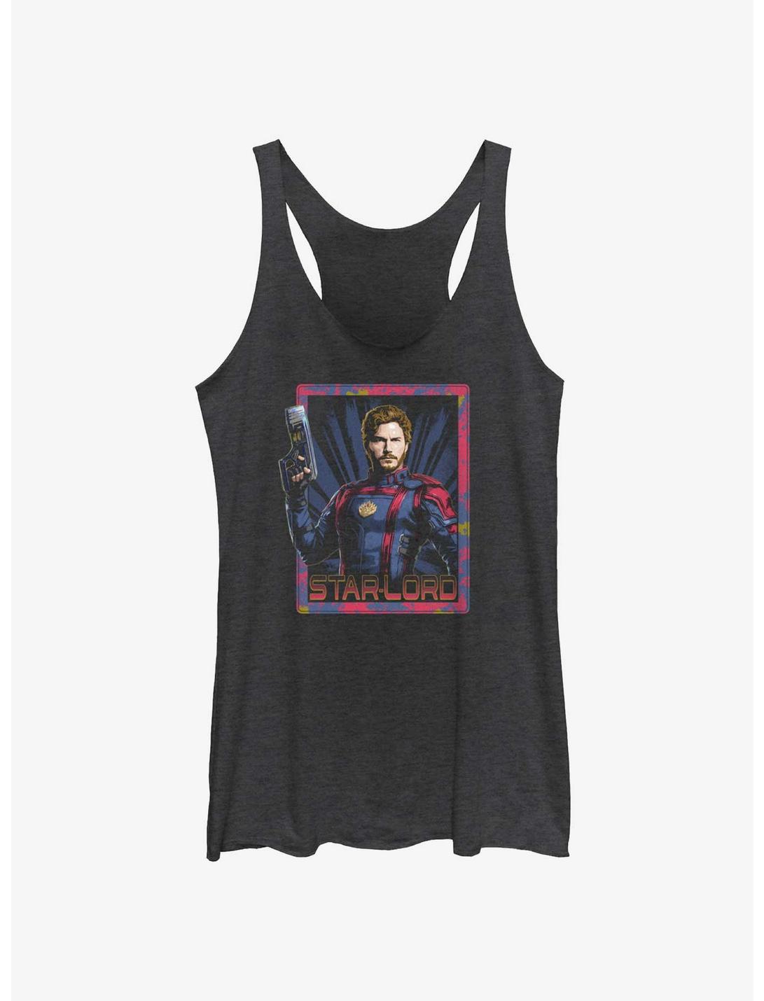 Marvel Guardians of the Galaxy Vol. 3 Peter Quill Star-Lord Womens Tank Top, BLK HTR, hi-res