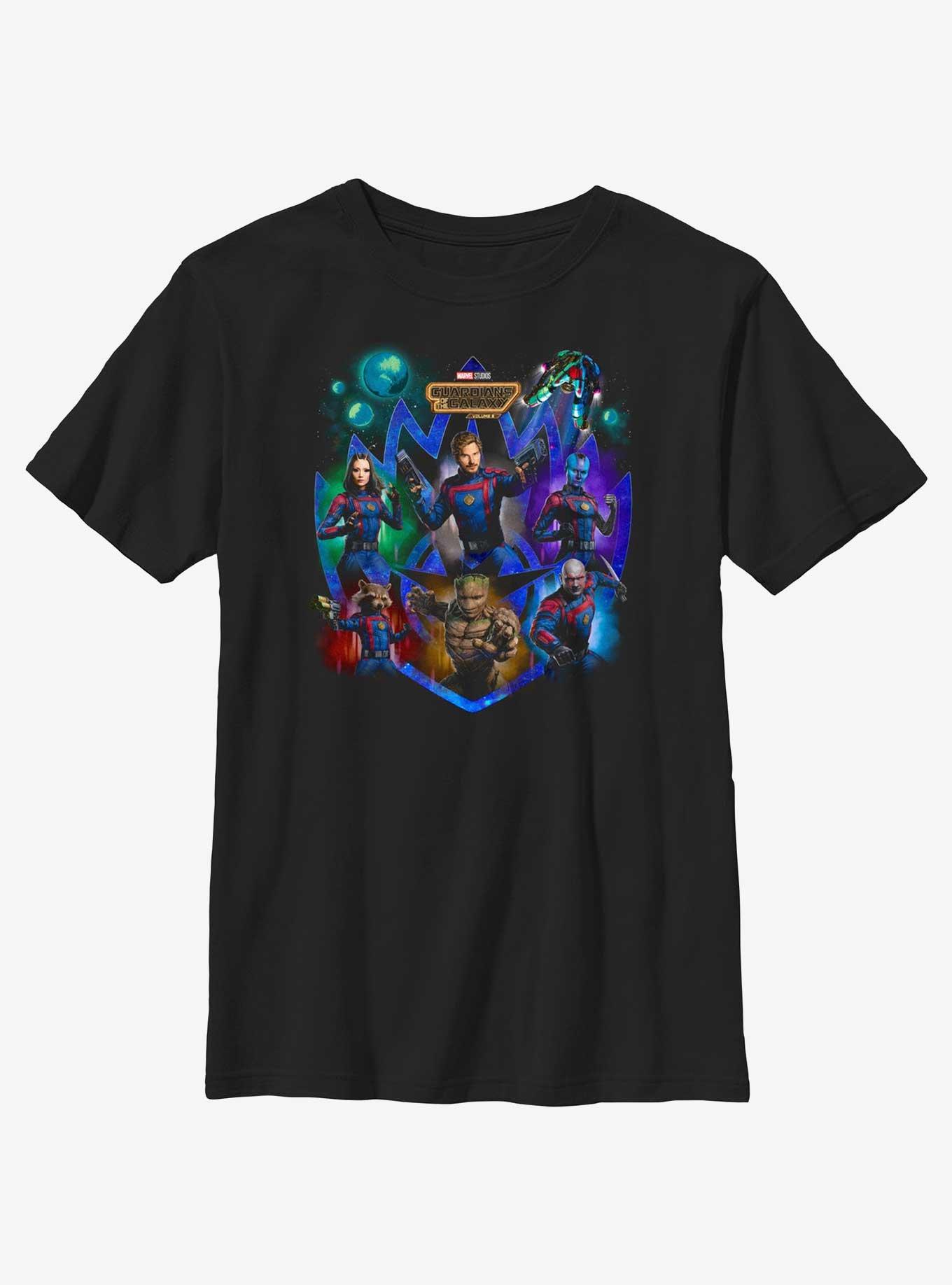 Marvel Guardians of the Galaxy Vol. 3 Galactic Guardians Youth T-Shirt, BLACK, hi-res
