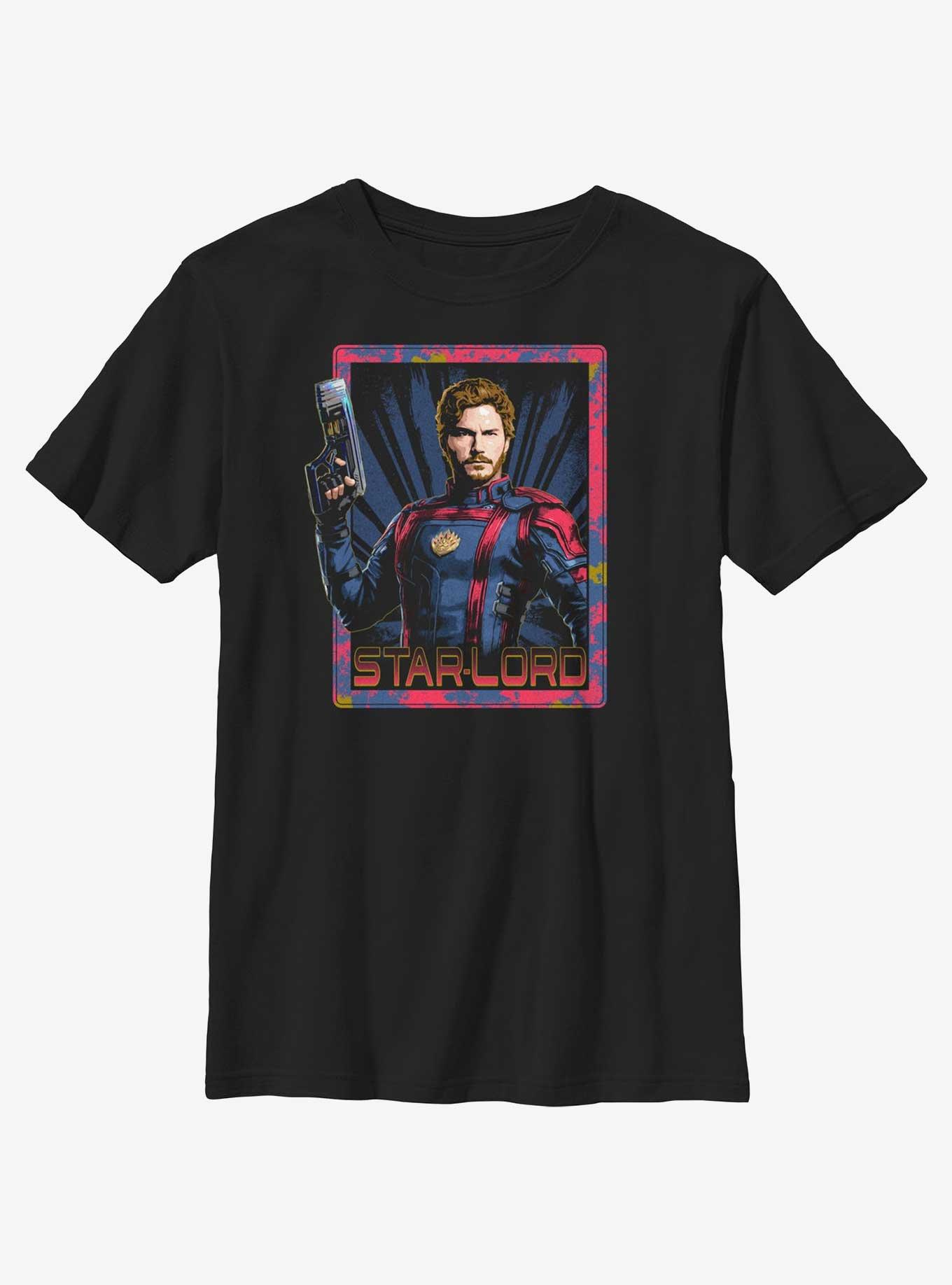 Marvel Guardians of the Galaxy Vol. 3 Peter Quill Star-Lord Youth T-Shirt, BLACK, hi-res