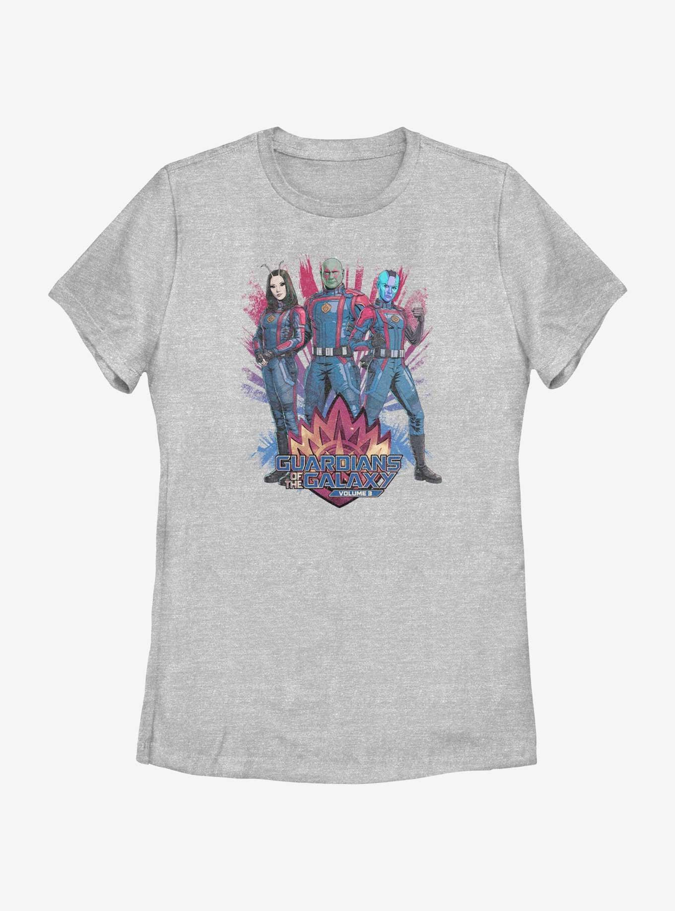 Marvel Guardians of the Galaxy Vol. 3 Mantis Drax & Nebula Womens T-Shirt Her Universe Web Exclusive, ATH HTR, hi-res