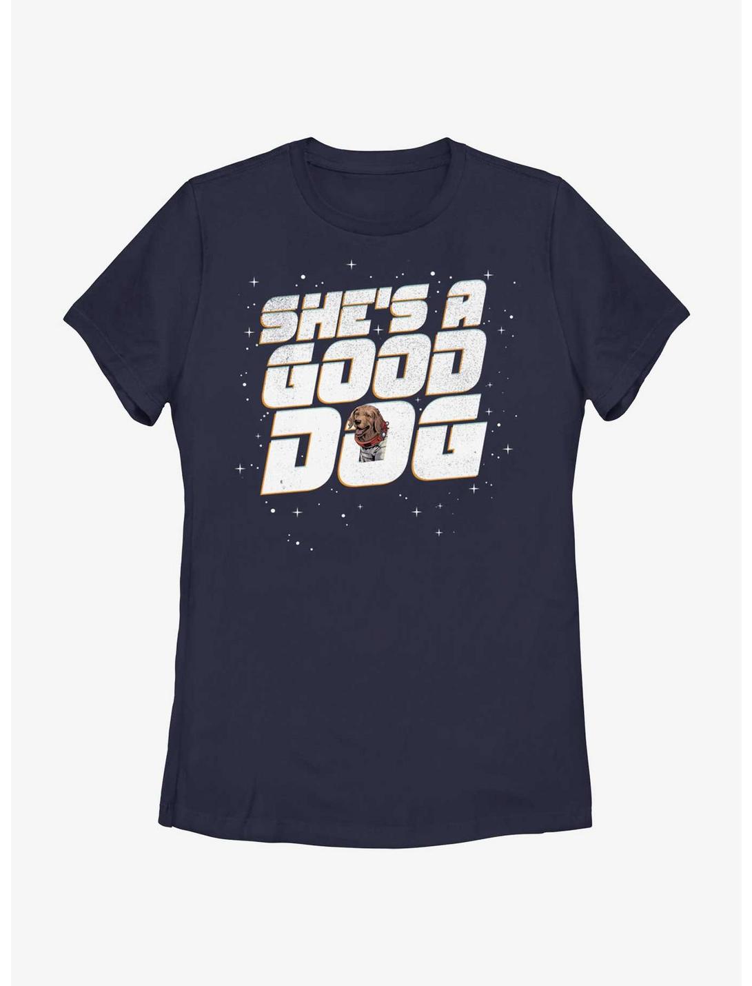 Marvel Guardians of the Galaxy Vol. 3 Spacedog Cosmo She's A Good Dog Womens T-Shirt, NAVY, hi-res