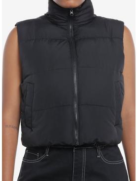 Black Puffer Vest, , hi-res