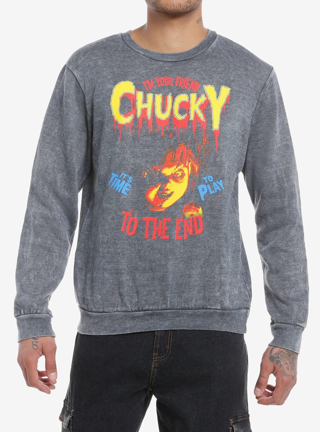 Chucky I'm Your Friend Sweatshirt, CHARCOAL, hi-res