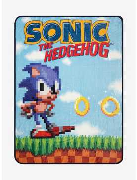 Sonic The Hedgehog 8-Bit Throw Blanket, , hi-res