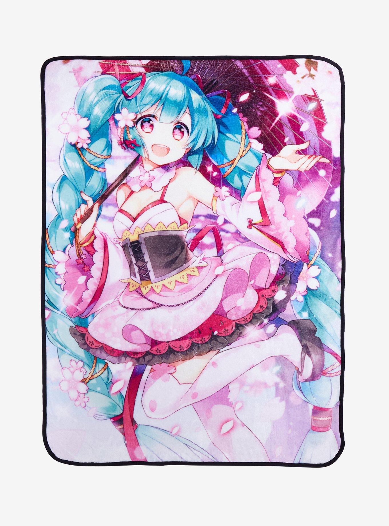 Hatsune Miku Cherry Blossom Throw Blanket