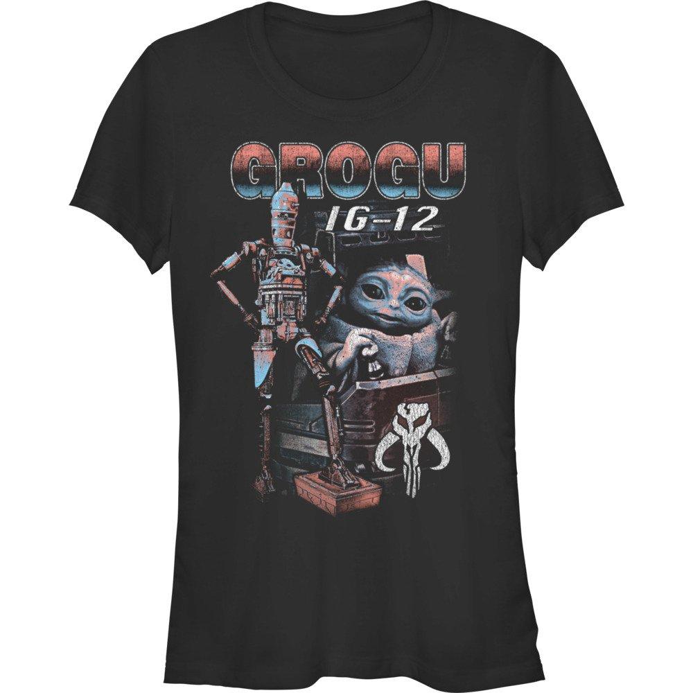 Star Wars The Mandalorian Grogu & IG-12 Girls T-Shirt, BLACK, hi-res
