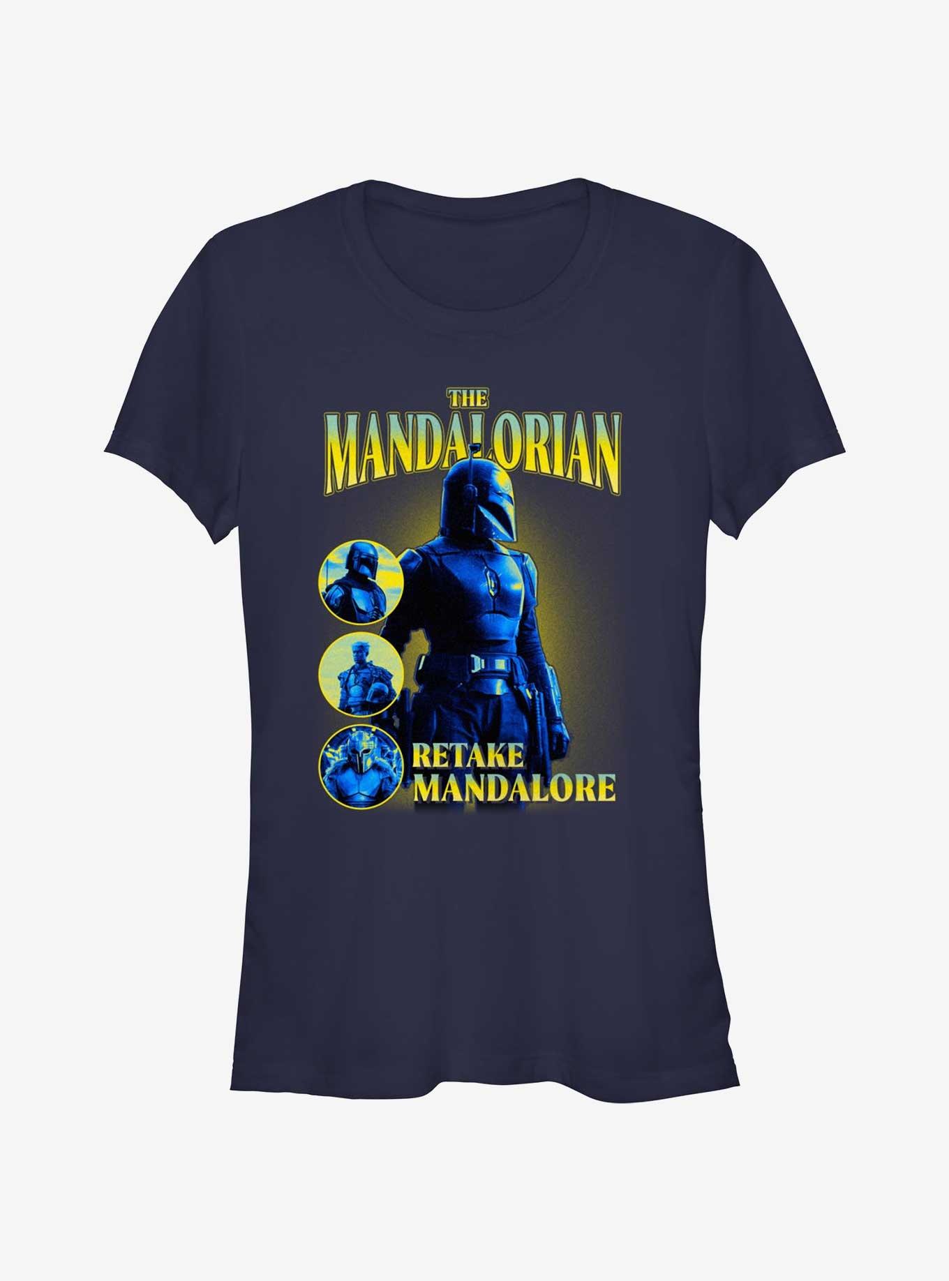 Star Wars The Mandalorian Retake Mandalore Girls T-Shirt, NAVY, hi-res