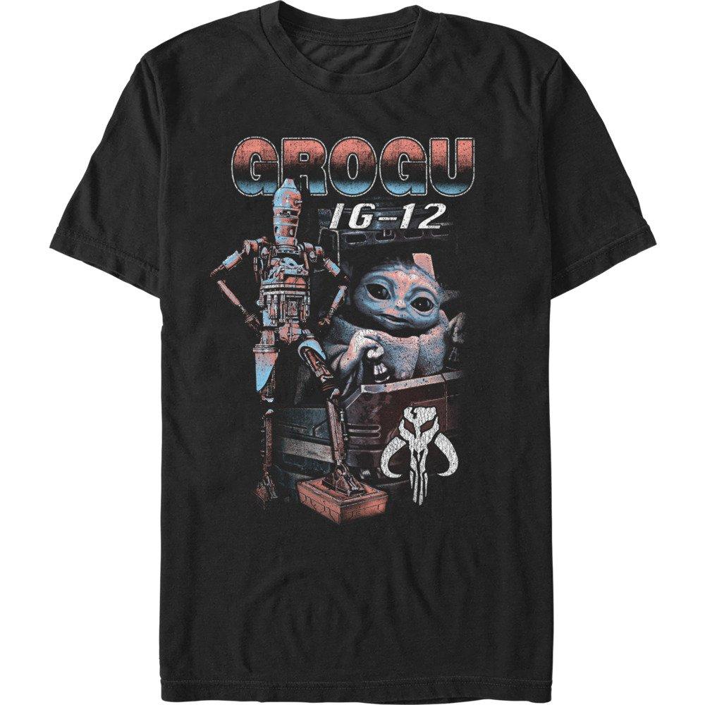 Star Wars The Mandalorian Grogu & IG-12 T-Shirt, BLACK, hi-res